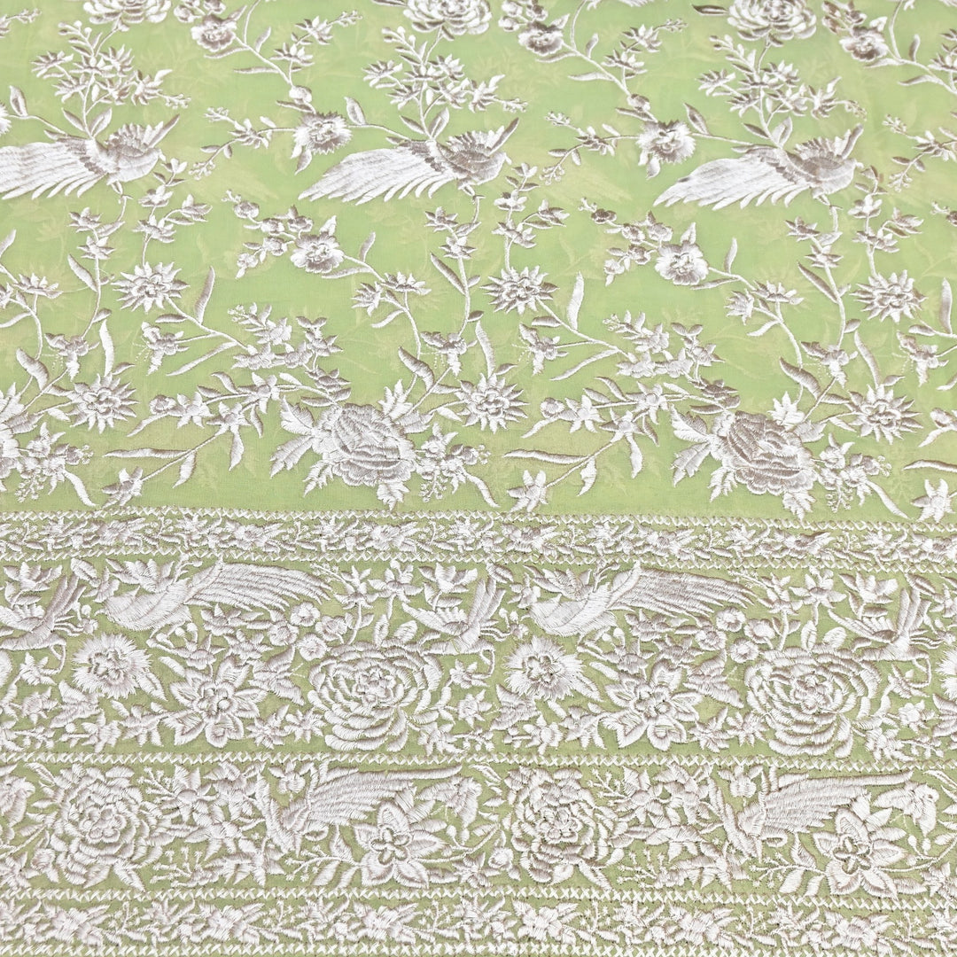Viscose Georgette Parsi Embroidery Fabric – Elegant Designer Ethnic Fabric 00R114-8