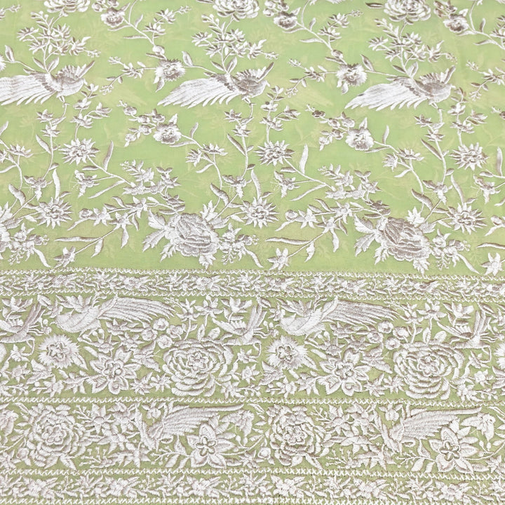 Viscose Georgette Parsi Embroidery Fabric – Elegant Designer Ethnic Fabric 00R114-8