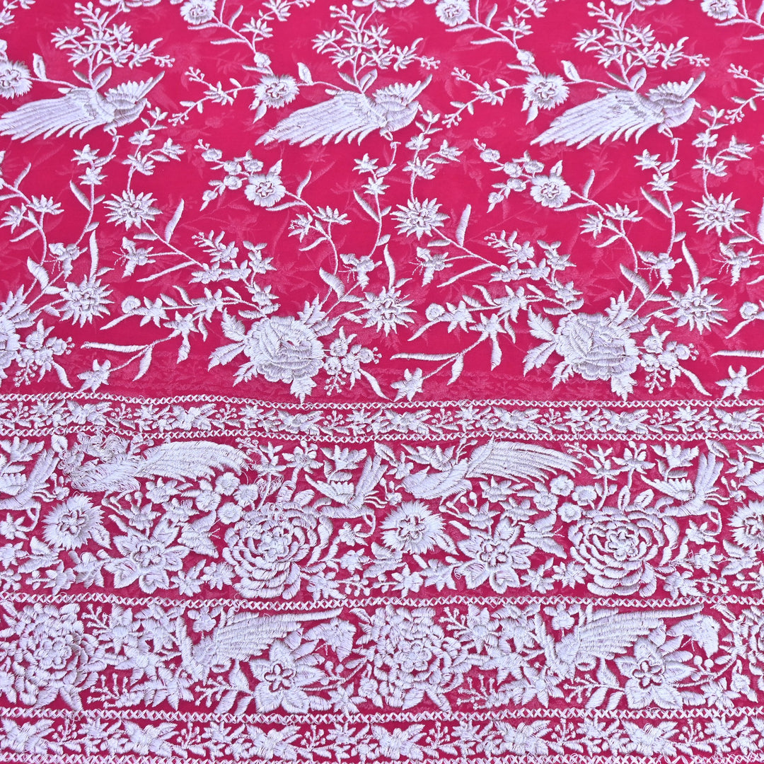 Viscose Georgette Parsi Embroidery Fabric – Elegant Designer Ethnic Fabric 00R114-14