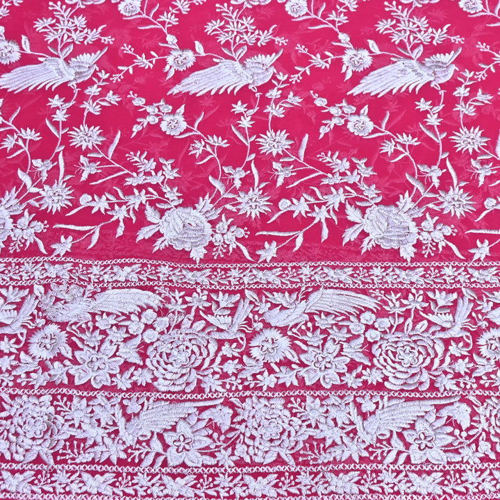 Viscose Georgette Parsi Embroidery Fabric – Elegant Designer Ethnic Fabric 00R114-14