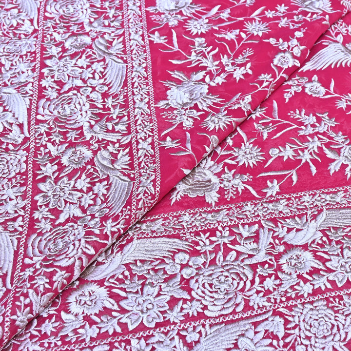 Viscose Georgette Parsi Embroidery Fabric – Elegant Designer Ethnic Fabric 00R114-14