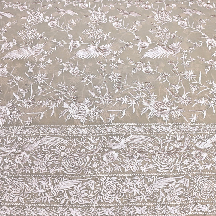 Viscose Georgette Parsi Embroidery Fabric – Elegant Designer Ethnic Fabric 00R114-15