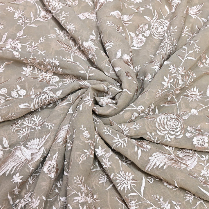 Viscose Georgette Parsi Embroidery Fabric – Elegant Designer Ethnic Fabric 00R114-15