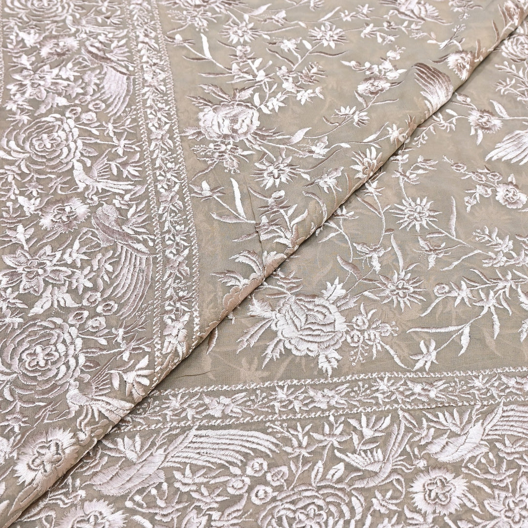 Viscose Georgette Parsi Embroidery Fabric – Elegant Designer Ethnic Fabric 00R114-15
