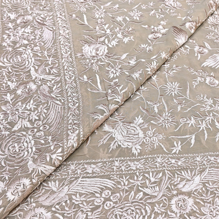 Viscose Georgette Parsi Embroidery Fabric – Elegant Designer Ethnic Fabric 00R114-15