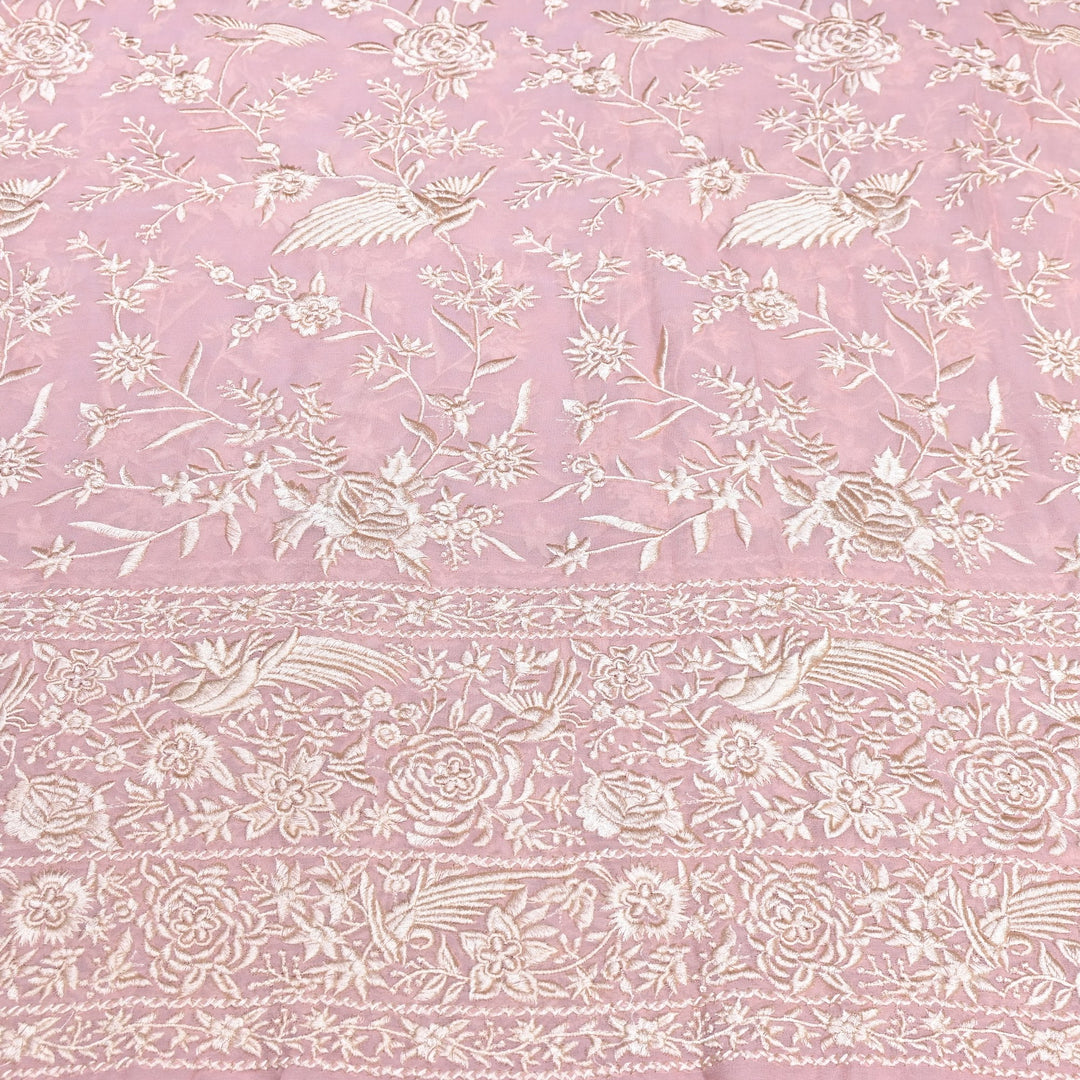 Viscose Georgette Parsi Embroidery Fabric – Elegant Designer Ethnic Fabric 00R114-9