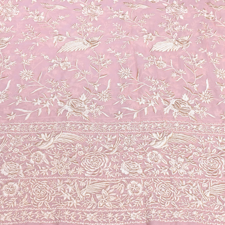 Viscose Georgette Parsi Embroidery Fabric – Elegant Designer Ethnic Fabric 00R114-9