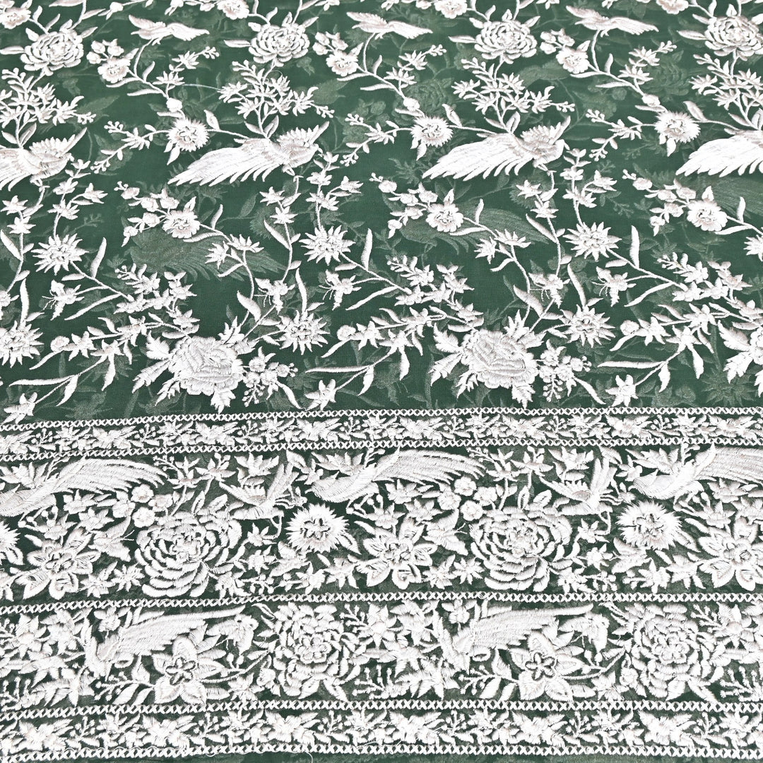 Viscose Georgette Parsi Embroidery Fabric – Elegant Designer Ethnic Fabric 00R114-17