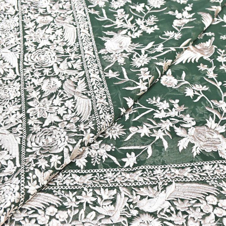 Viscose Georgette Parsi Embroidery Fabric – Elegant Designer Ethnic Fabric 00R114-17