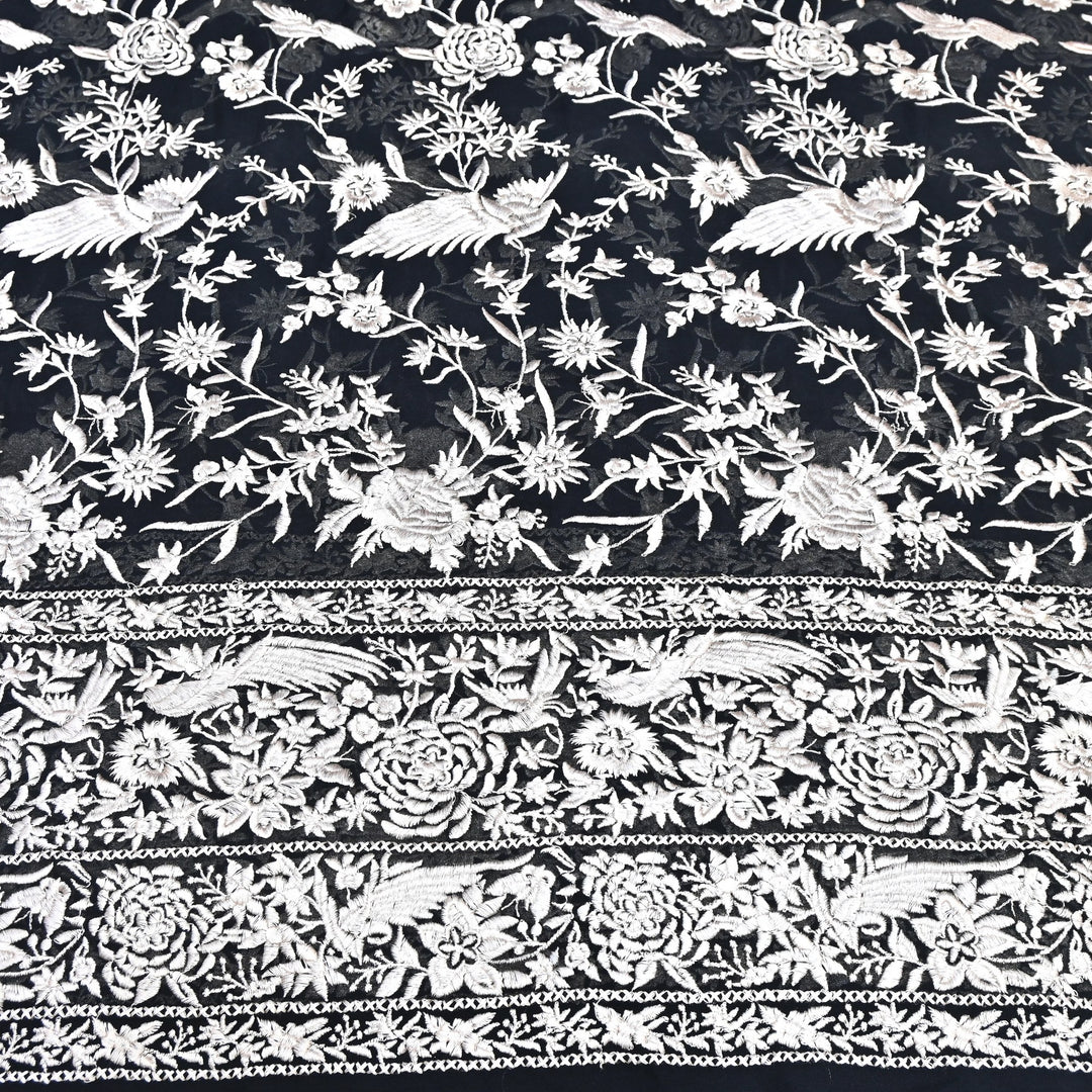 Viscose Georgette Parsi Embroidery Fabric – Elegant Designer Ethnic Fabric 00R114-13