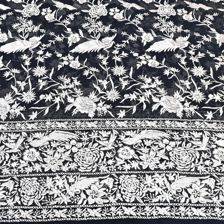 Viscose Georgette Parsi Embroidery Fabric – Elegant Designer Ethnic Fabric 00R114-13