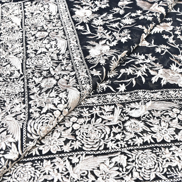 Viscose Georgette Parsi Embroidery Fabric – Elegant Designer Ethnic Fabric 00R114-13