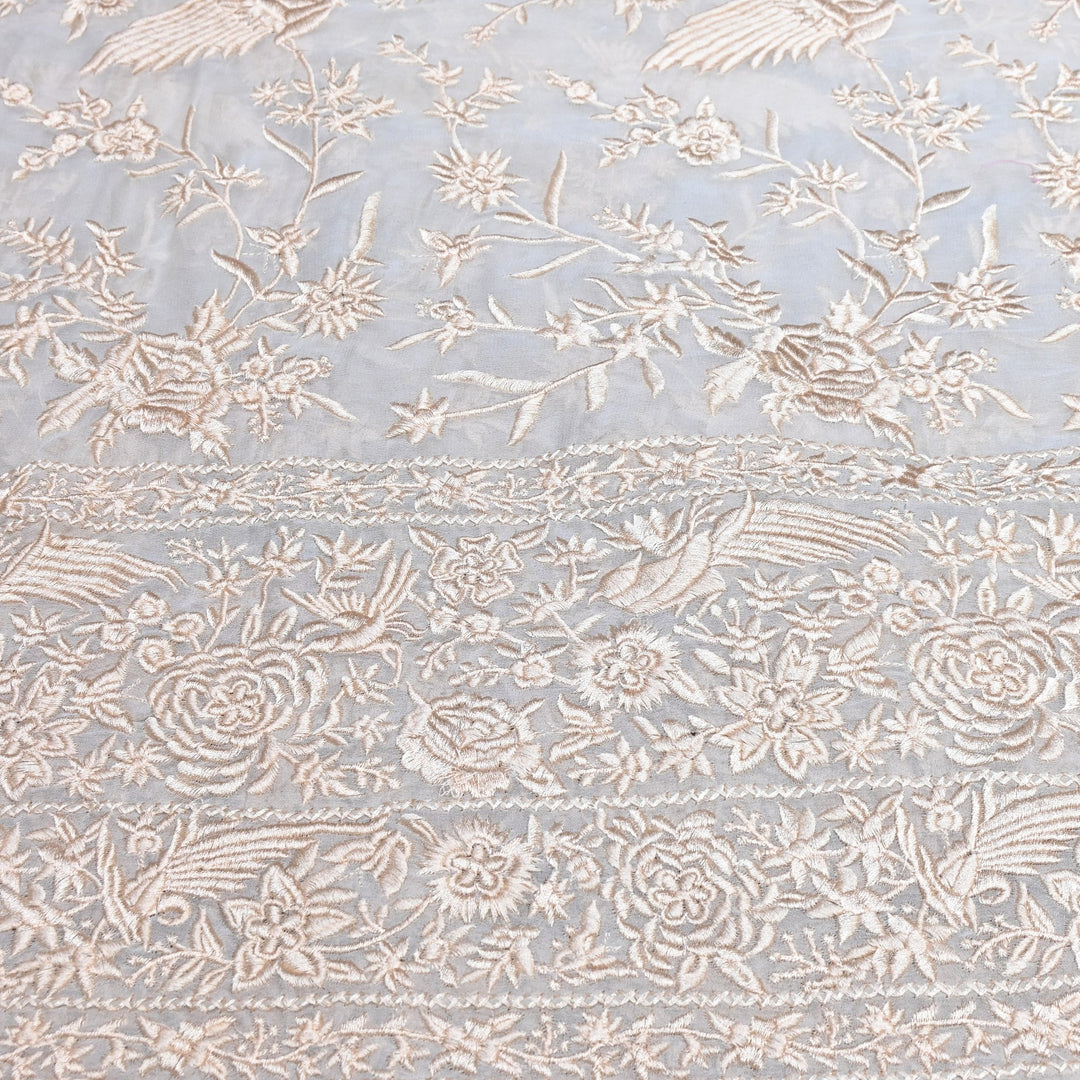 Viscose Georgette Parsi Embroidery Fabric – Elegant Designer Ethnic Fabric 00R114-10