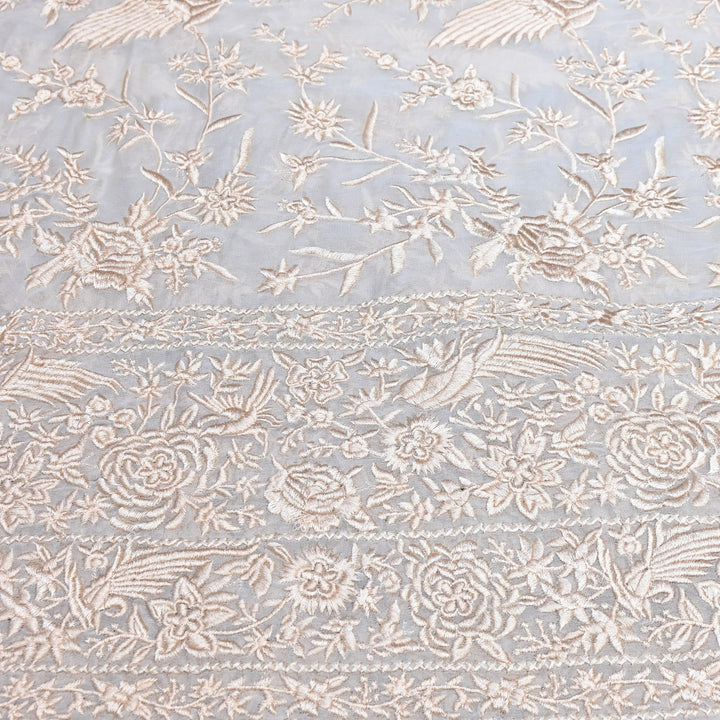 Viscose Georgette Parsi Embroidery Fabric – Elegant Designer Ethnic Fabric 00R114-10
