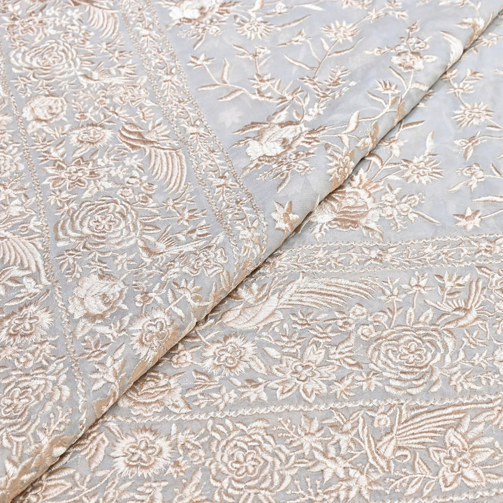 Viscose Georgette Parsi Embroidery Fabric – Elegant Designer Ethnic Fabric 00R114-10