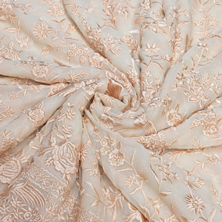 Viscose Georgette Parsi Embroidery Fabric – Elegant Designer Ethnic Fabric 00R114-11