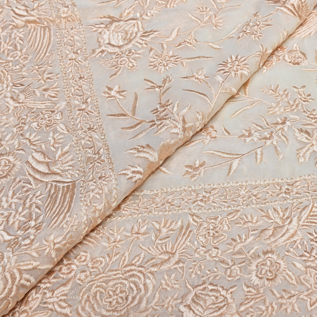 Viscose Georgette Parsi Embroidery Fabric – Elegant Designer Ethnic Fabric 00R114-11