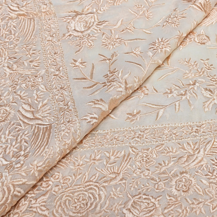 Viscose Georgette Parsi Embroidery Fabric – Elegant Designer Ethnic Fabric 00R114-11