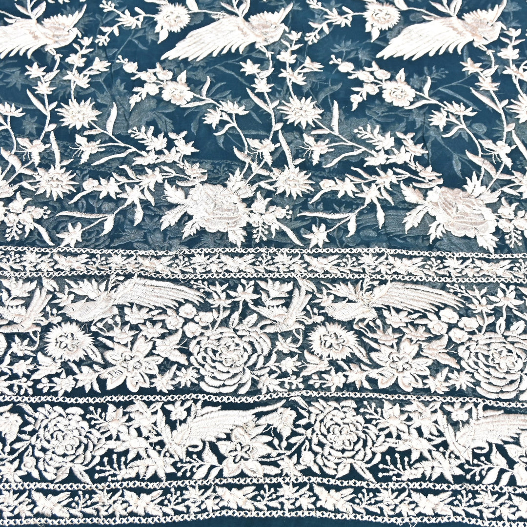 Viscose Georgette Parsi Embroidery Fabric – Elegant Designer Ethnic Fabric 00R114-16