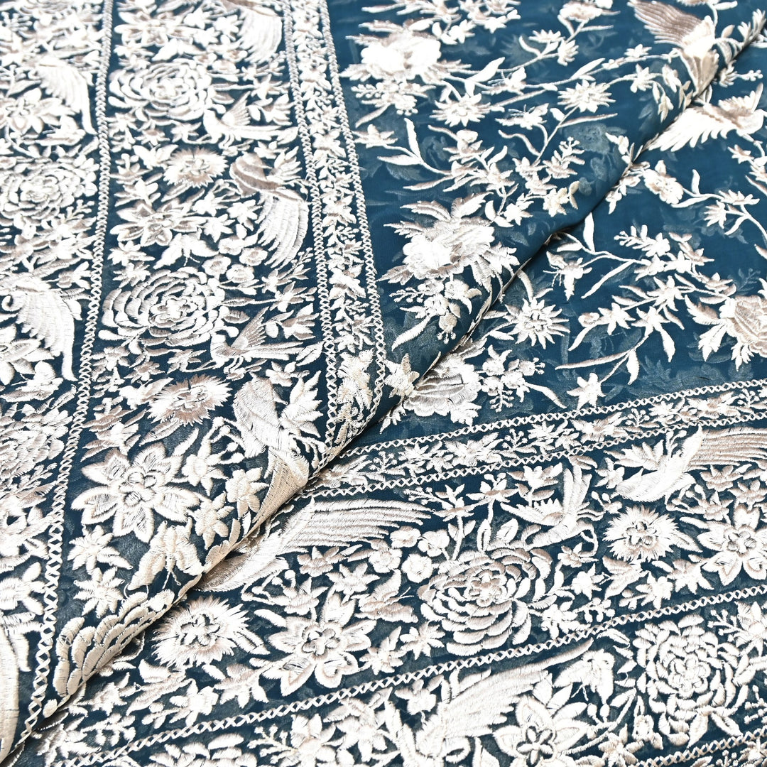 Viscose Georgette Parsi Embroidery Fabric – Elegant Designer Ethnic Fabric 00R114-16