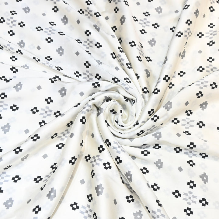 Elegant Modal Satin Digital Print Fabric 5 – Soft Luxury Designer Fabric - 001416-S12