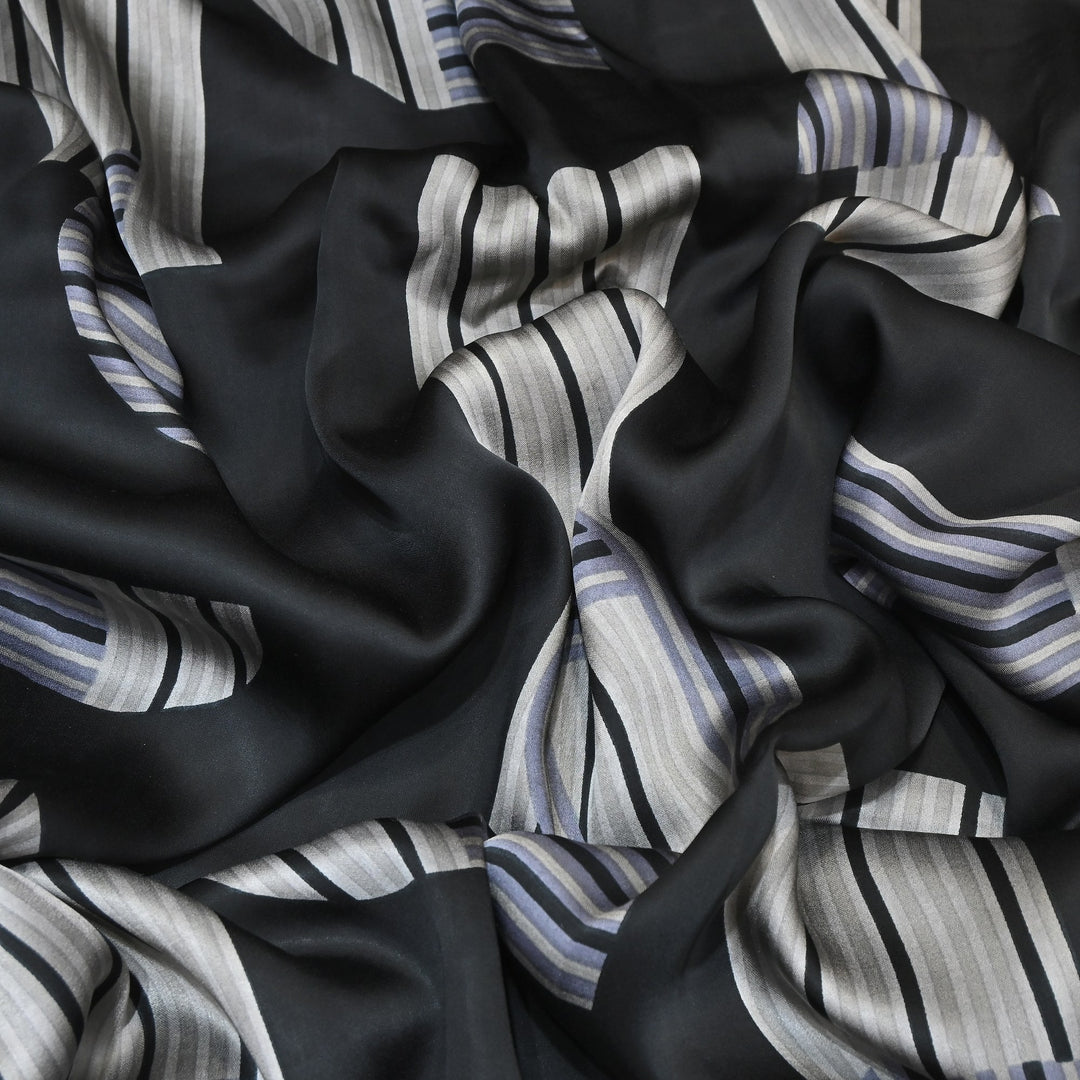 Elegant Modal Satin Digital Print Fabric 5 – Soft Luxury Designer Fabric - 001416-S6
