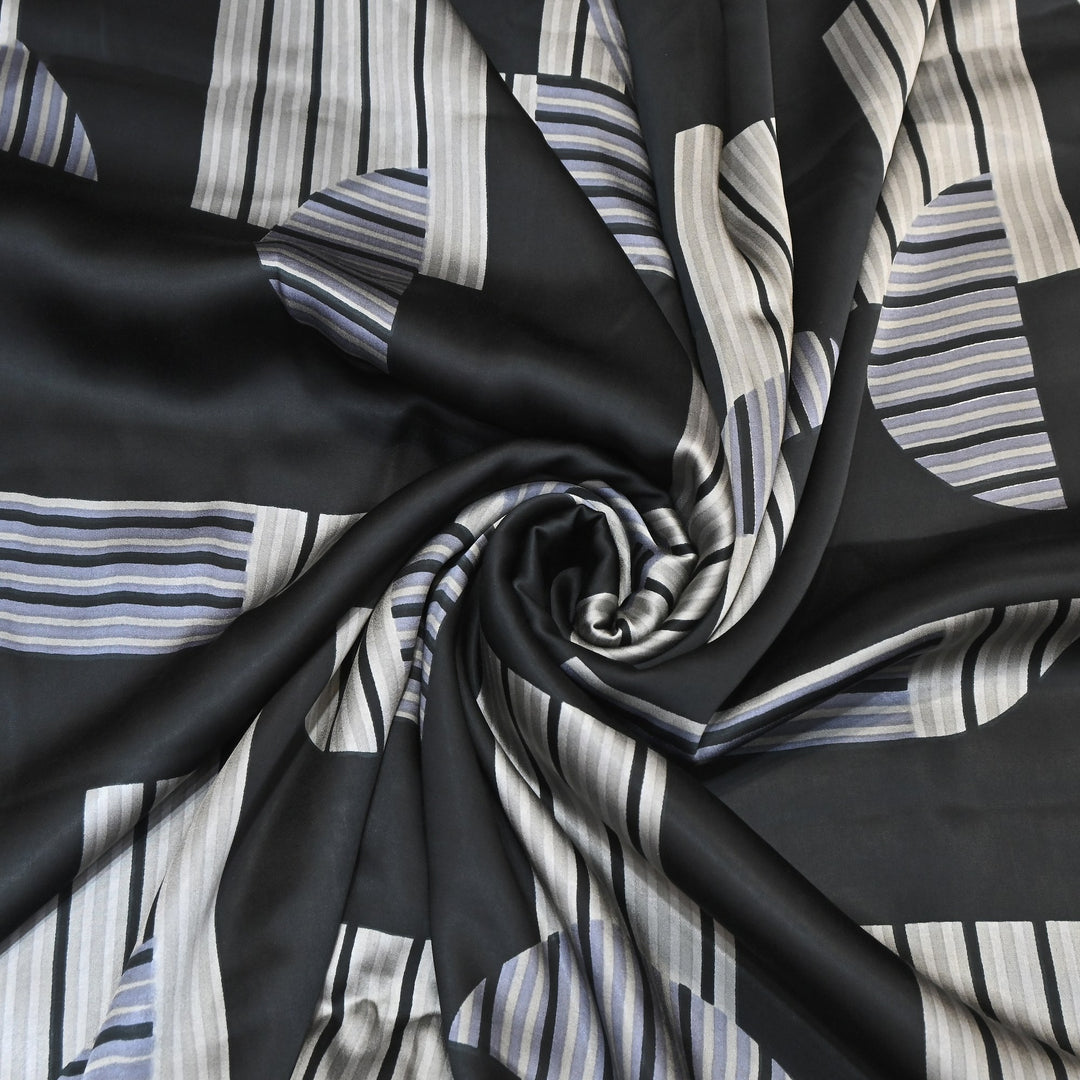 Elegant Modal Satin Digital Print Fabric 5 – Soft Luxury Designer Fabric - 001416-S6
