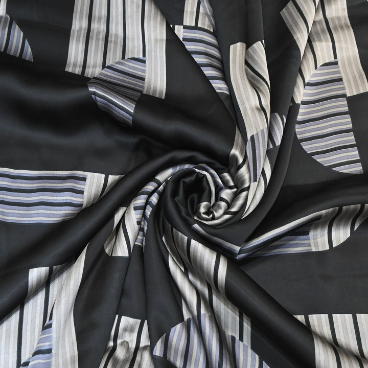 Elegant Modal Satin Digital Print Fabric 5 – Soft Luxury Designer Fabric - 001416-S6