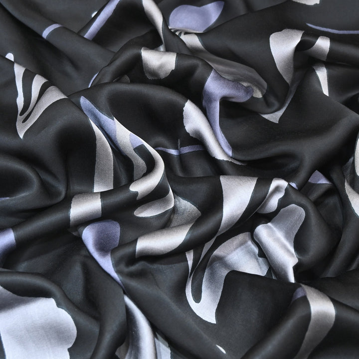 Elegant Modal Satin Digital Print Fabric 5 – Soft Luxury Designer Fabric - 001416-S7