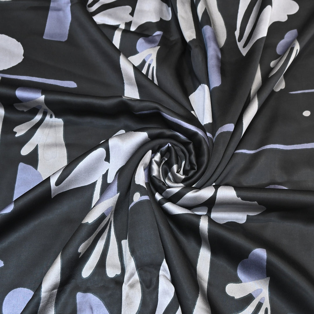 Elegant Modal Satin Digital Print Fabric 5 – Soft Luxury Designer Fabric - 001416-S7