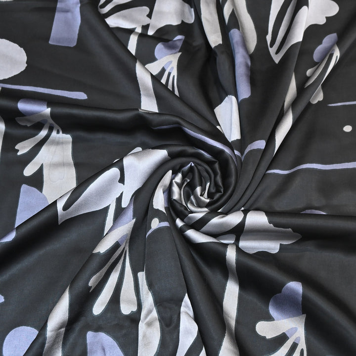 Elegant Modal Satin Digital Print Fabric 5 – Soft Luxury Designer Fabric - 001416-S7