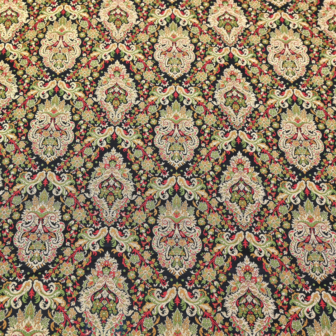 Satin Kimkhab Multi Brocade Fabric | Heavy Luxury Zari Woven Designer Fabric | RS0022-03