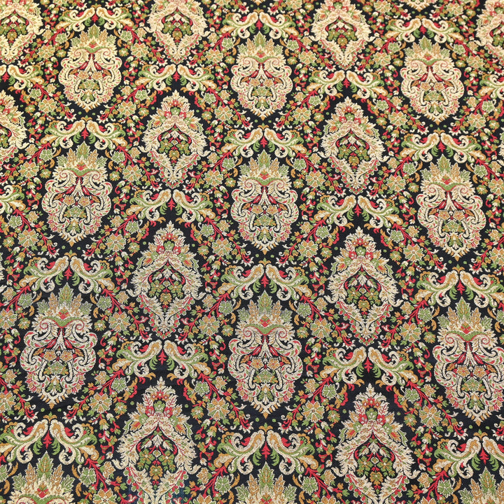 Satin Kimkhab Multi Brocade Fabric | Heavy Luxury Zari Woven Designer Fabric | RS0022-03