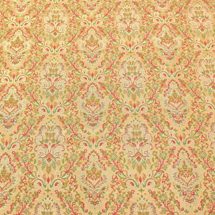 Satin Kimkhab Multi Brocade Fabric | Heavy Luxury Zari Woven Designer Fabric | RS0022-06
