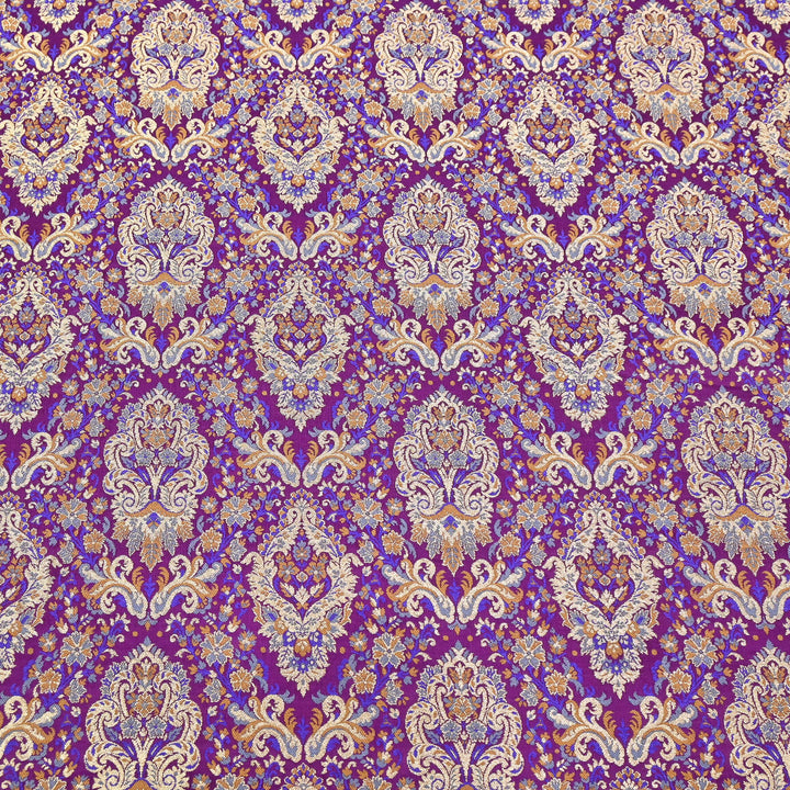 Satin Kimkhab Multi Brocade Fabric | Heavy Luxury Zari Woven Designer Fabric | RS0022-07