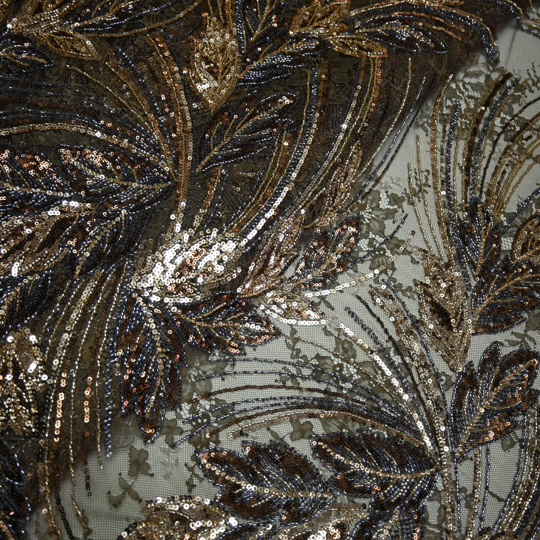 Imported Net Cut Dana With Sequins Embroidery Fabrics