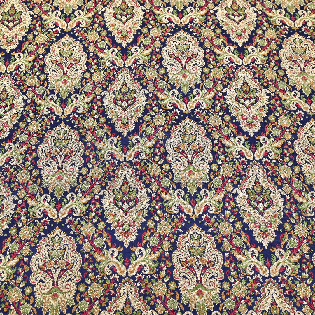 Satin Kimkhab Multi Brocade Fabric | Heavy Luxury Zari Woven Designer Fabric | RS0022-09