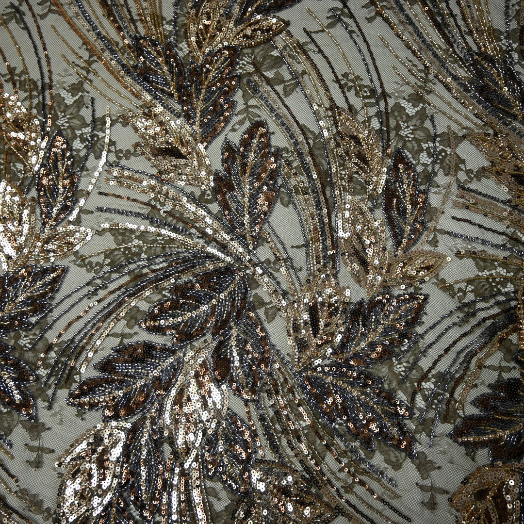 Imported Net Cut Dana With Sequins Embroidery Fabrics