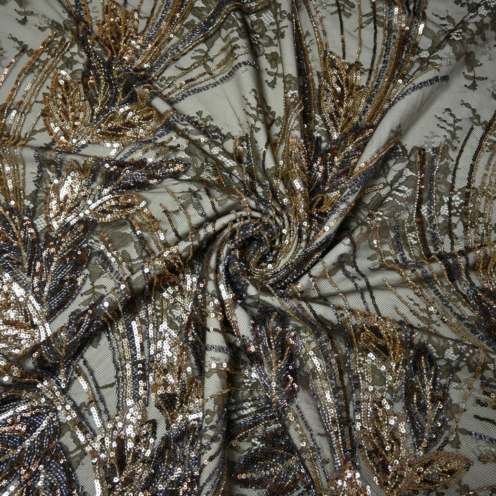 Imported Net Cut Dana With Sequins Embroidery Fabrics