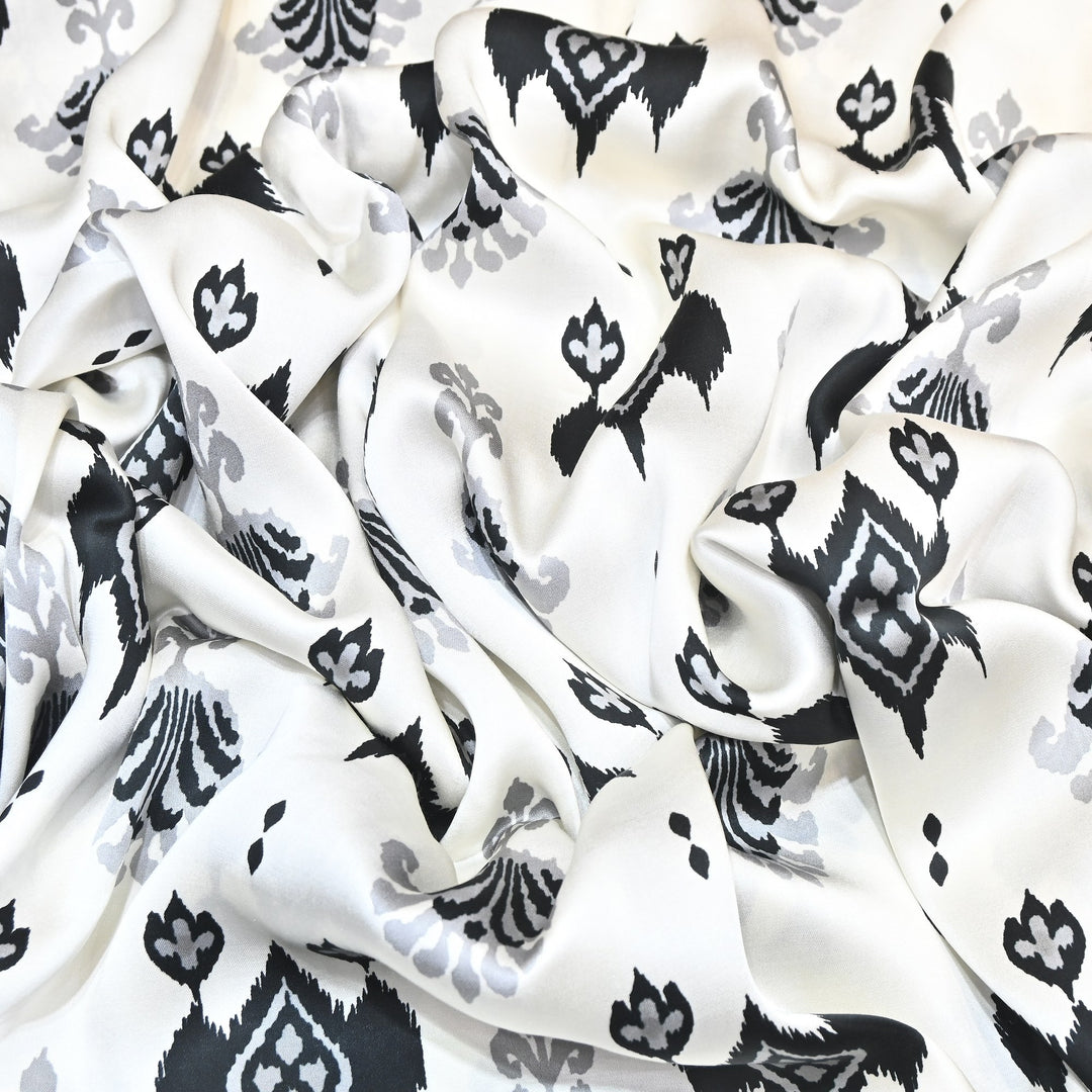 Elegant Modal Satin Digital Print Fabric 5 – Soft Luxury Designer Fabric - 001416-S10
