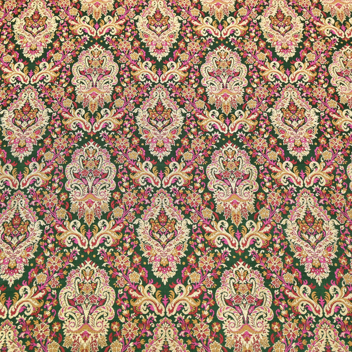 Satin Kimkhab Multi Brocade Fabric | Heavy Luxury Zari Woven Designer Fabric | RS0022-11