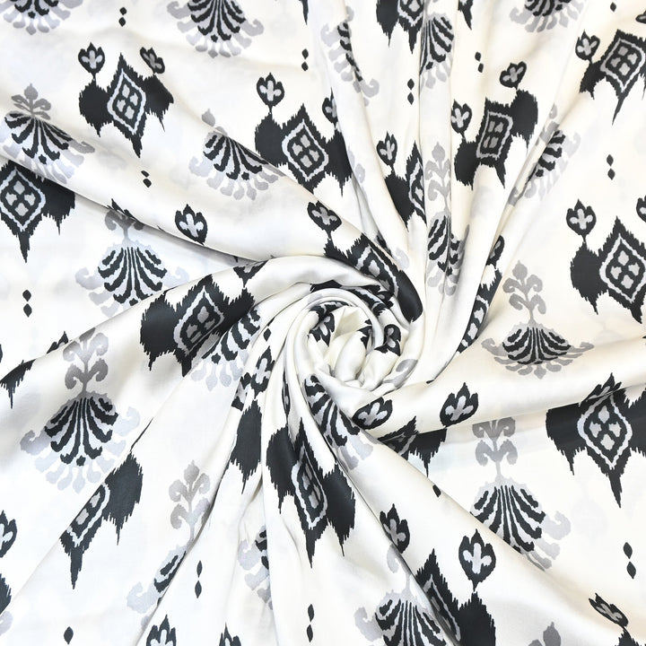 Elegant Modal Satin Digital Print Fabric 5 – Soft Luxury Designer Fabric - 001416-S10
