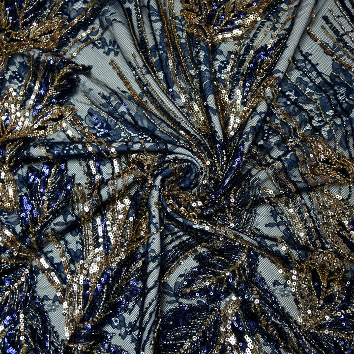 Imported Net Cut Dana With Sequins Embroidery Fabrics