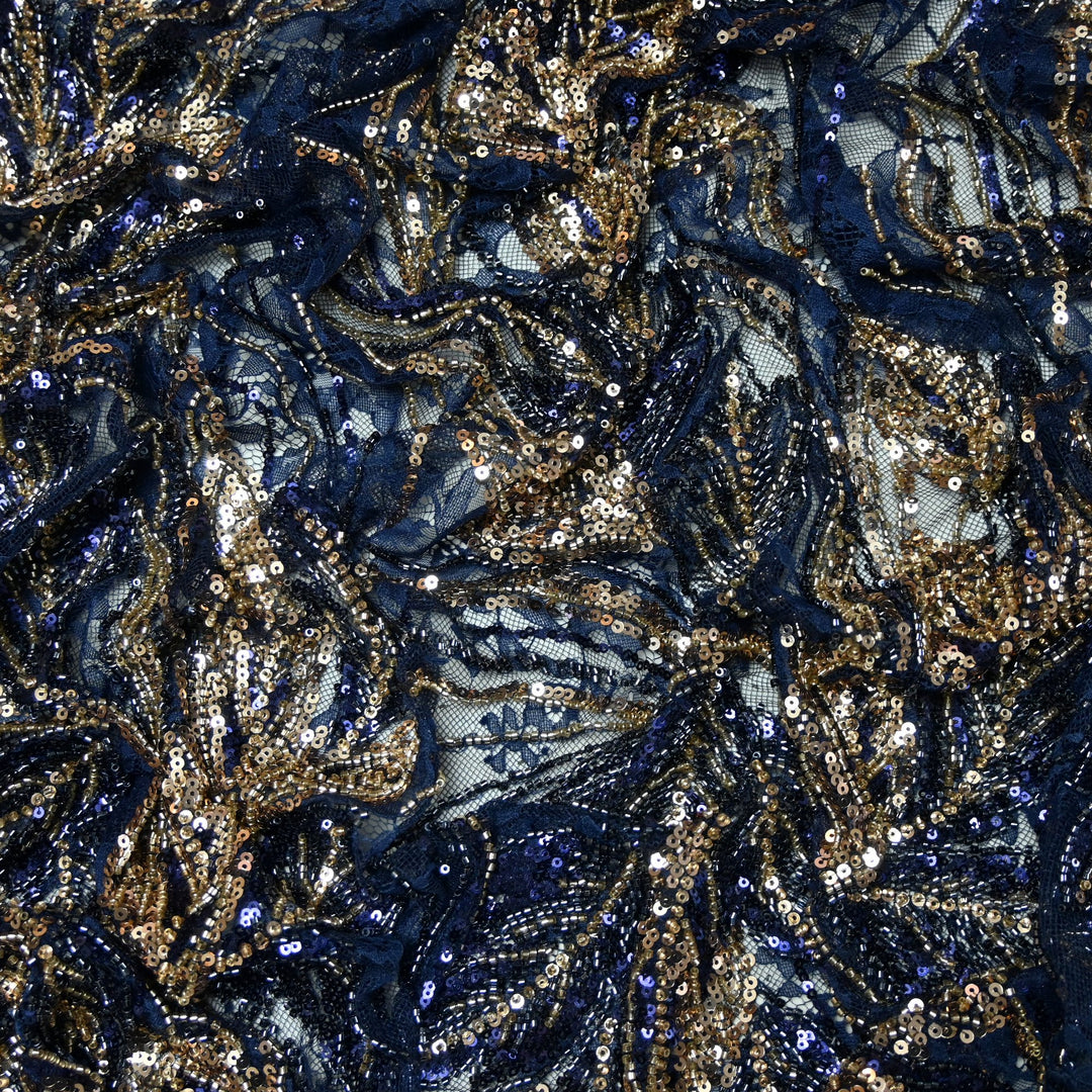 Imported Net Cut Dana With Sequins Embroidery Fabrics