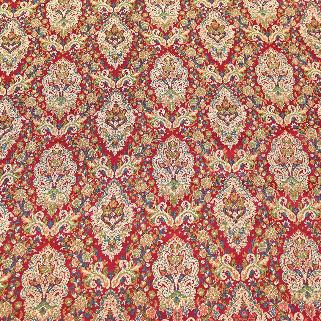 Satin Kimkhab Multi Brocade Fabric | Heavy Luxury Zari Woven Designer Fabric | RS0022-13
