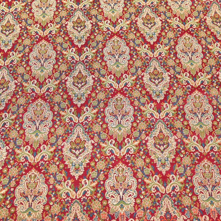 Satin Kimkhab Multi Brocade Fabric | Heavy Luxury Zari Woven Designer Fabric | RS0022-13