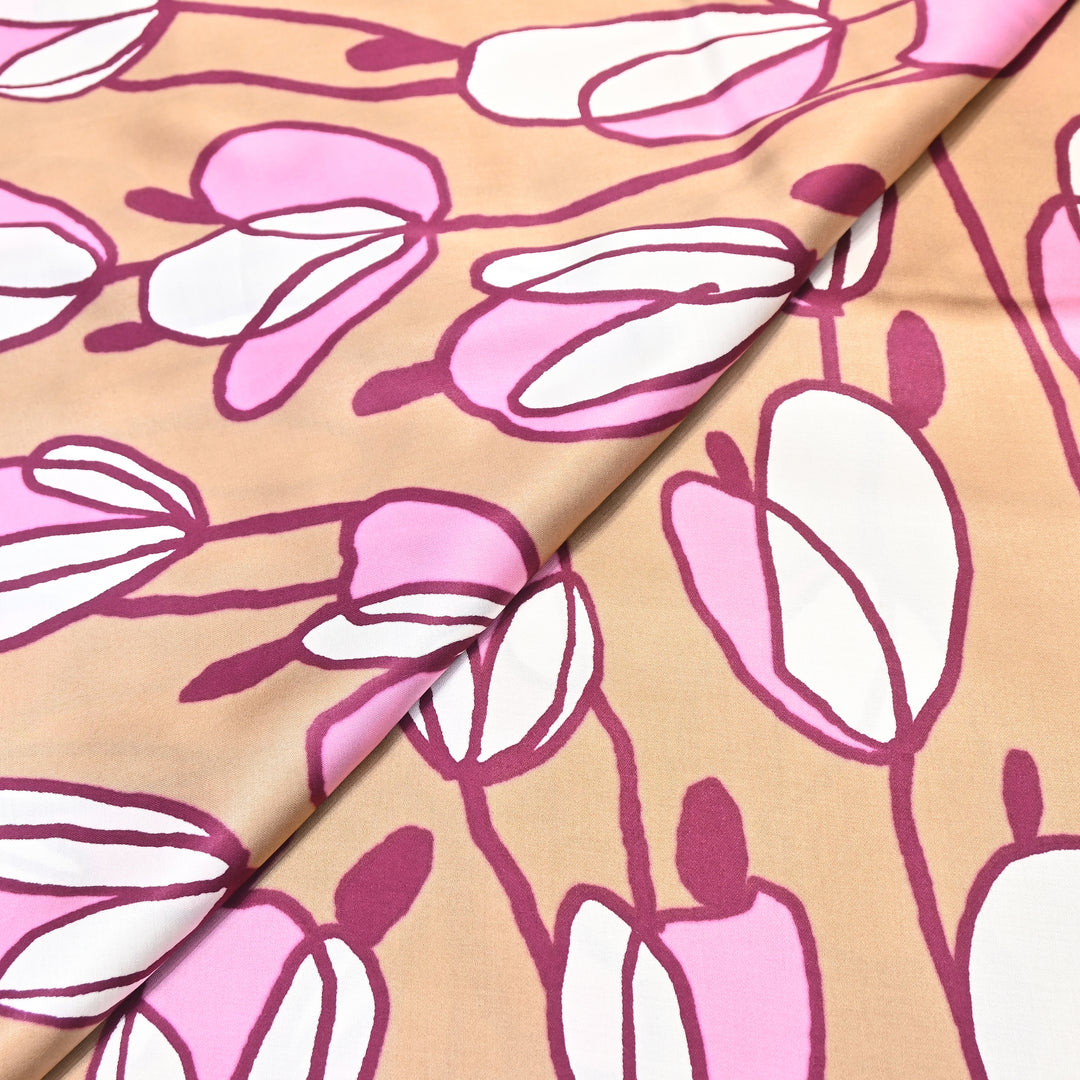 Elegant Modal Satin Digital Print Fabric 5 – Soft Luxury Designer Fabric - 001416-S1