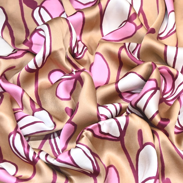 Elegant Modal Satin Digital Print Fabric 5 – Soft Luxury Designer Fabric - 001416-S1
