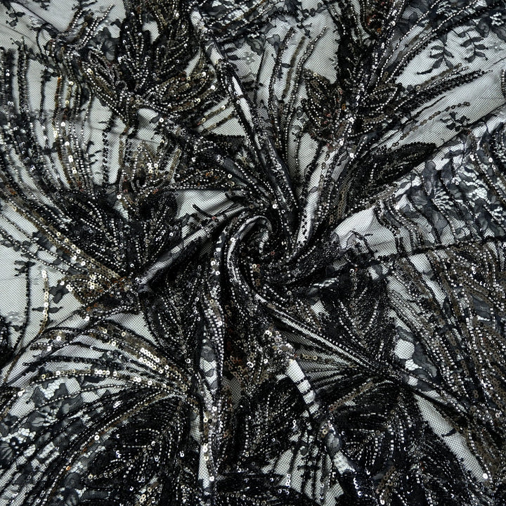 Imported Net Cut Dana With Sequins Embroidery Fabrics