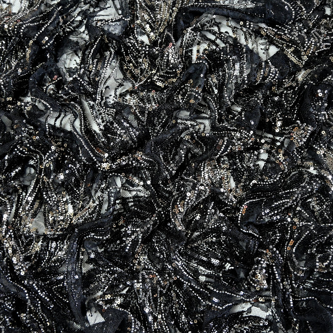 Imported Net Cut Dana With Sequins Embroidery Fabrics